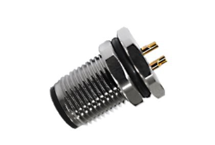 M12 Macho Tipo Soldadura Frontal Fijado A-Codificación 12PIN M12*1.0