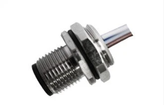 M12 Macho Tipo Soldadura Fijación Trasera A-Codificación 4PIN M16*1.5 Cable 0.5M