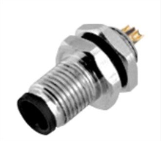 Soldadura de panel macho M5 A-Codificación 3PIN Fijación trasera