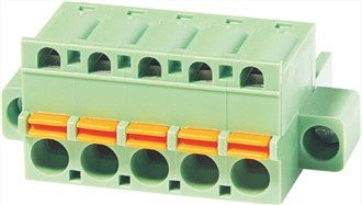 Bloque de terminales de resorte enchufable con brida de 5,08 mm