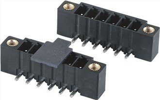 Conector macho en ángulo recto de paso de . 3.81mm de alta temperatura con brida