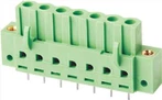 Bloque de terminales de cabezal de clavija hembra vertical